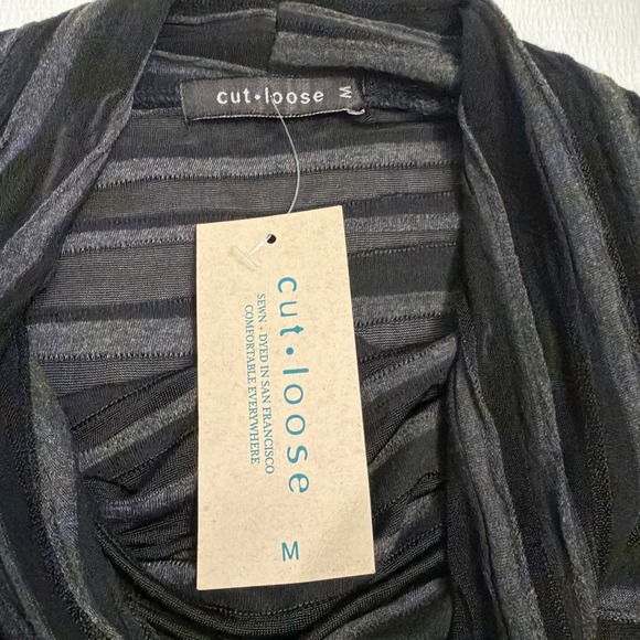 NWT Cut Loose Sheer Textured Tunic Long Sleeve Med Asymmetric Black Whimsygoth - Picture 4 of 6